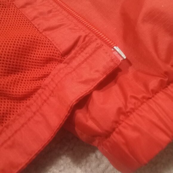 L.L. Bean Orange Rain Jacket Men Large Mesh Lined Nylon Full Zip Hooded 284386 - Picture 4 of 11